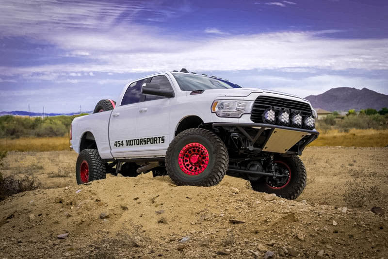 454 Motorsports tire cage installed on lifted truck